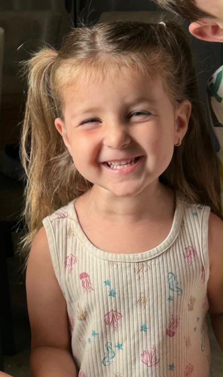 Noa Gabriela smiling widely